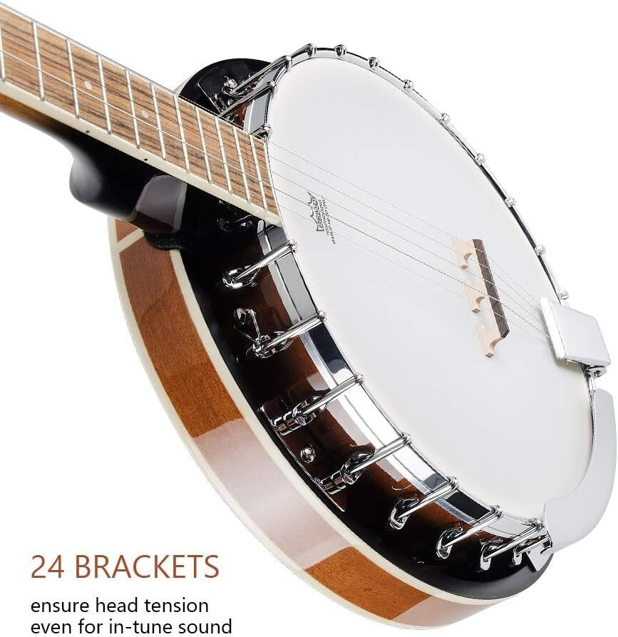 Beginner-Friendly 38" 5-String Banjo Set with Adjustable Height and Accessories