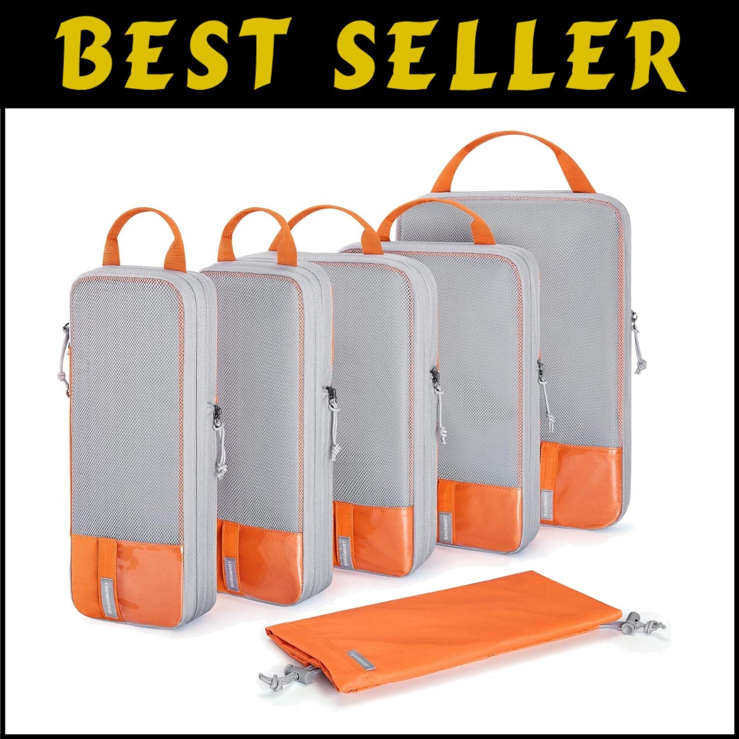 Set of 6 Lightweight Compression Packing Cubes - Space-Saving Travel Essentials