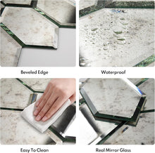 Load image into Gallery viewer, Vintage Light Antique Hexagon Mirror Tile Backsplash - Easy to Apply &amp; Beautiful