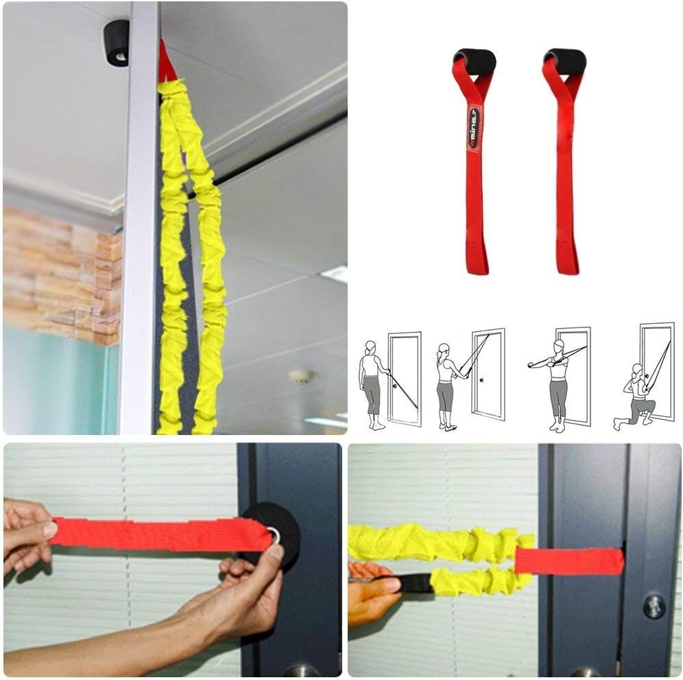 Durable Resistance Bands with Heavy-Duty Nylon Sleeves and Easy Grip Handles