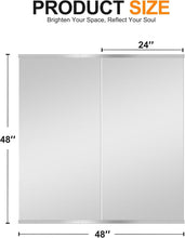 Load image into Gallery viewer, Premium Frameless Wall Mirror for Home Gym, 2-Piece Set 48''x24'' - Easy Install