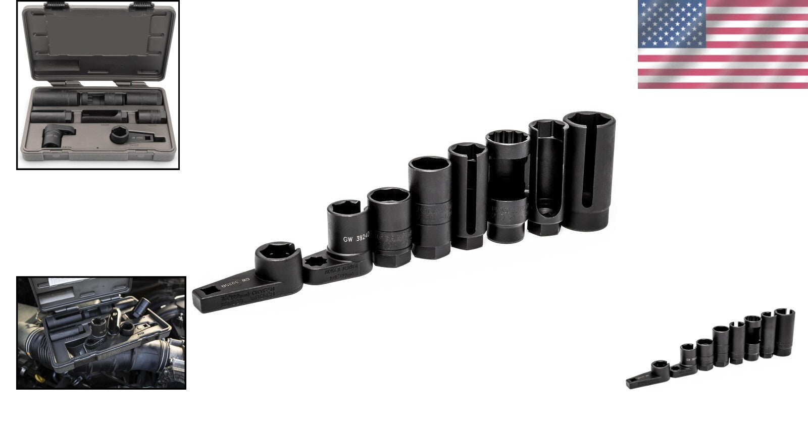 Compact 8-Piece Black Oxide Sensor Tool Set - Efficient for Every Mechanic