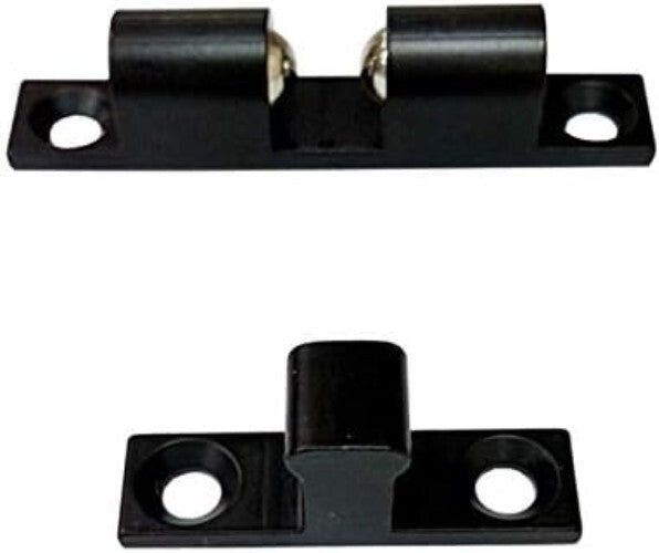 6 Pack Solid Brass Double Ball Catch - Matte Black, Adjustable & Silent Closing