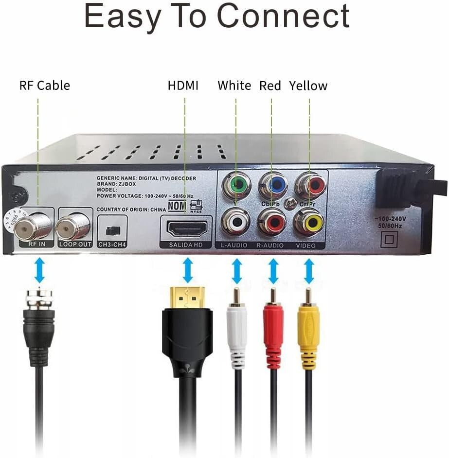 ATSC Digital TV Converter Box - 1080P HD with Recording & Playback Features