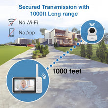Load image into Gallery viewer, Pan &amp; Tilt Video Baby Monitor with 5'' LCD, Secure Transmission, Up to 1000ft