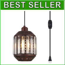 Load image into Gallery viewer, Industrial Boho Black Hanging Lamp with Dimmable Feature - Perfect for Any Room