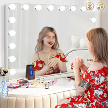 Load image into Gallery viewer, Bluetooth Vanity Mirror with Touch Sensor and 10X Magnifying - Wall or Tabletop