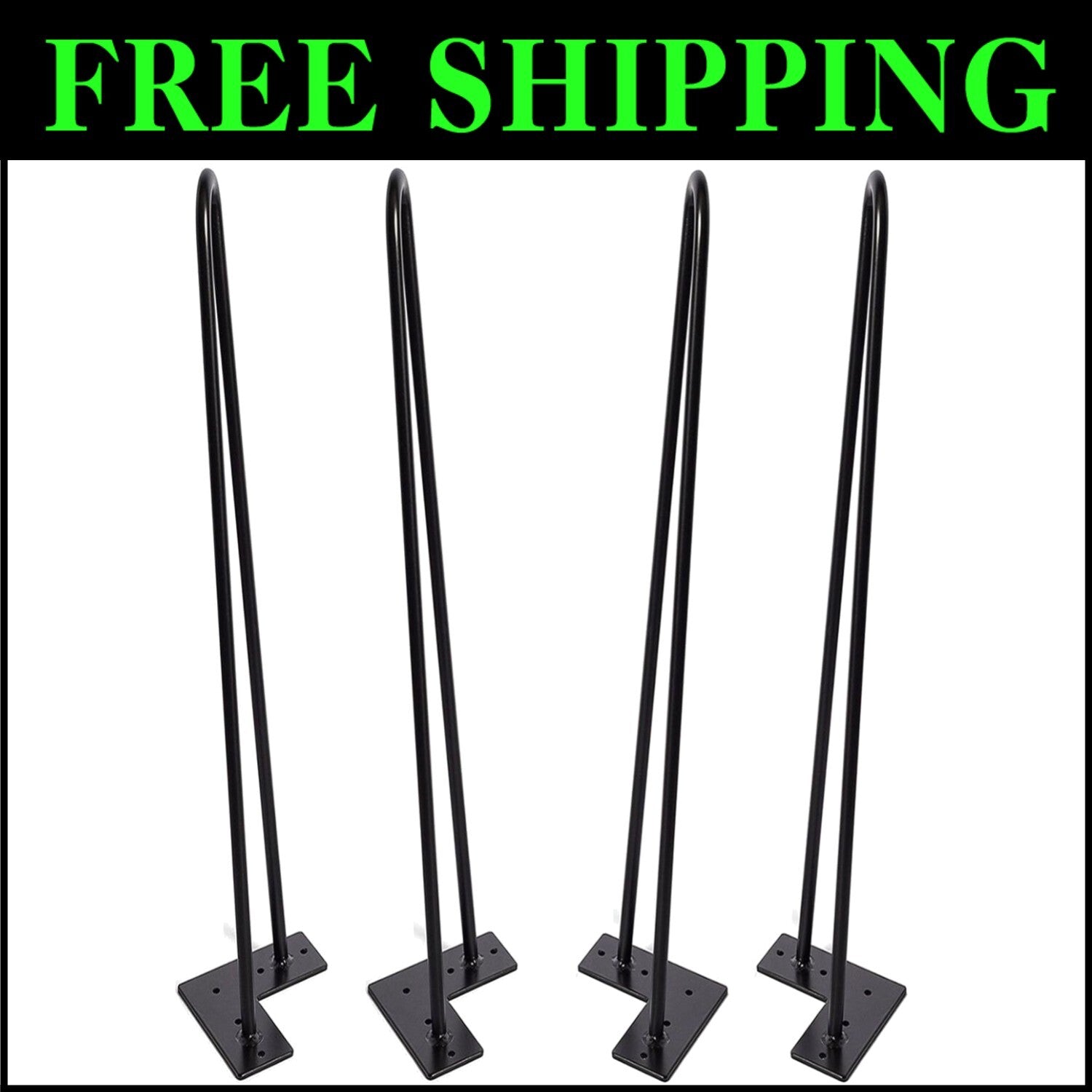 Sturdy 28-Inch Hairpin Legs Set for Stylish Dining Table & Desk Projects