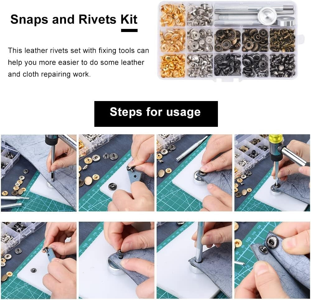 Leather Craft Stamping & Repair Tools Kit - 447 Pieces for Creative Leatherwork