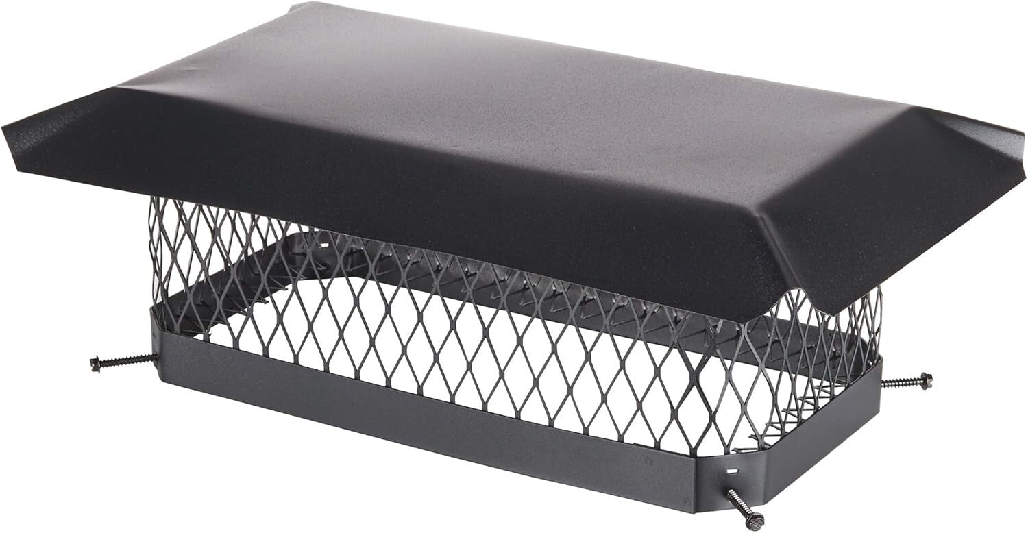 Black Galvanized Steel Chimney Cap 9" x 18" - Enhanced Draft & Weather Defense