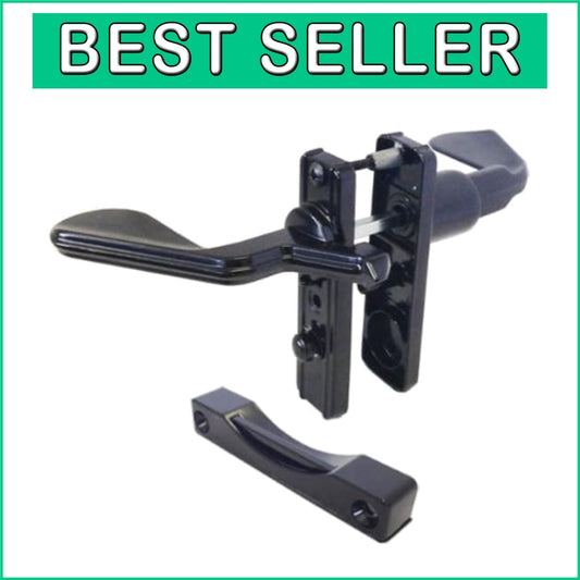 Easy-to-Install Black Storm Door Latch with Night Lock for Inswinging Doors