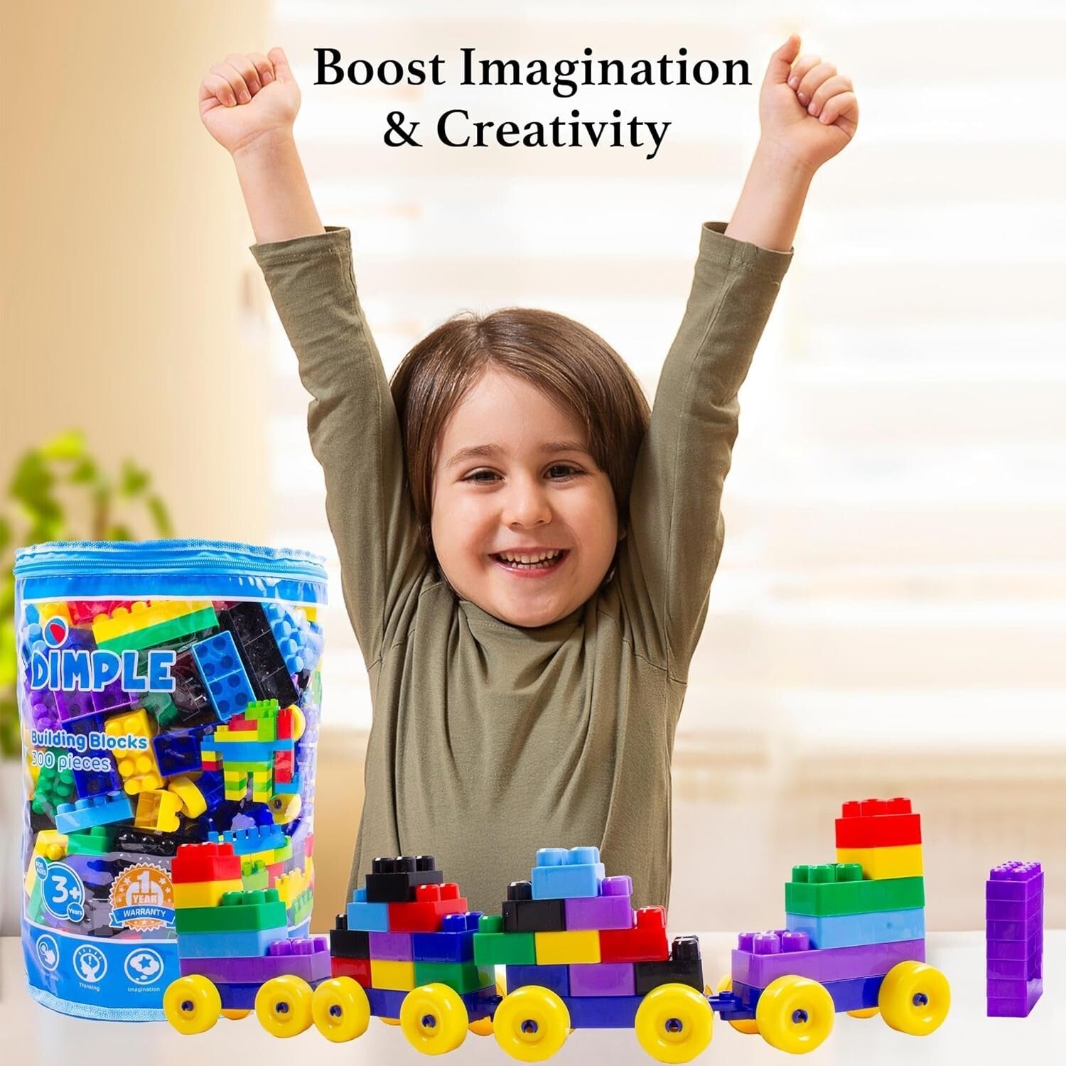 Waterproof Kids Building Blocks Set - 600 Interlocking Toys for Imaginative Play