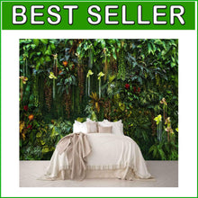 Load image into Gallery viewer, Large Botanical Silk Wallpaper, Banana Leaf Design: Stylish &amp; Stain-Resistant