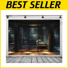 Load image into Gallery viewer, 10x8ft Jail Cell Backdrop - Upgraded Polyester Photo Background for Events