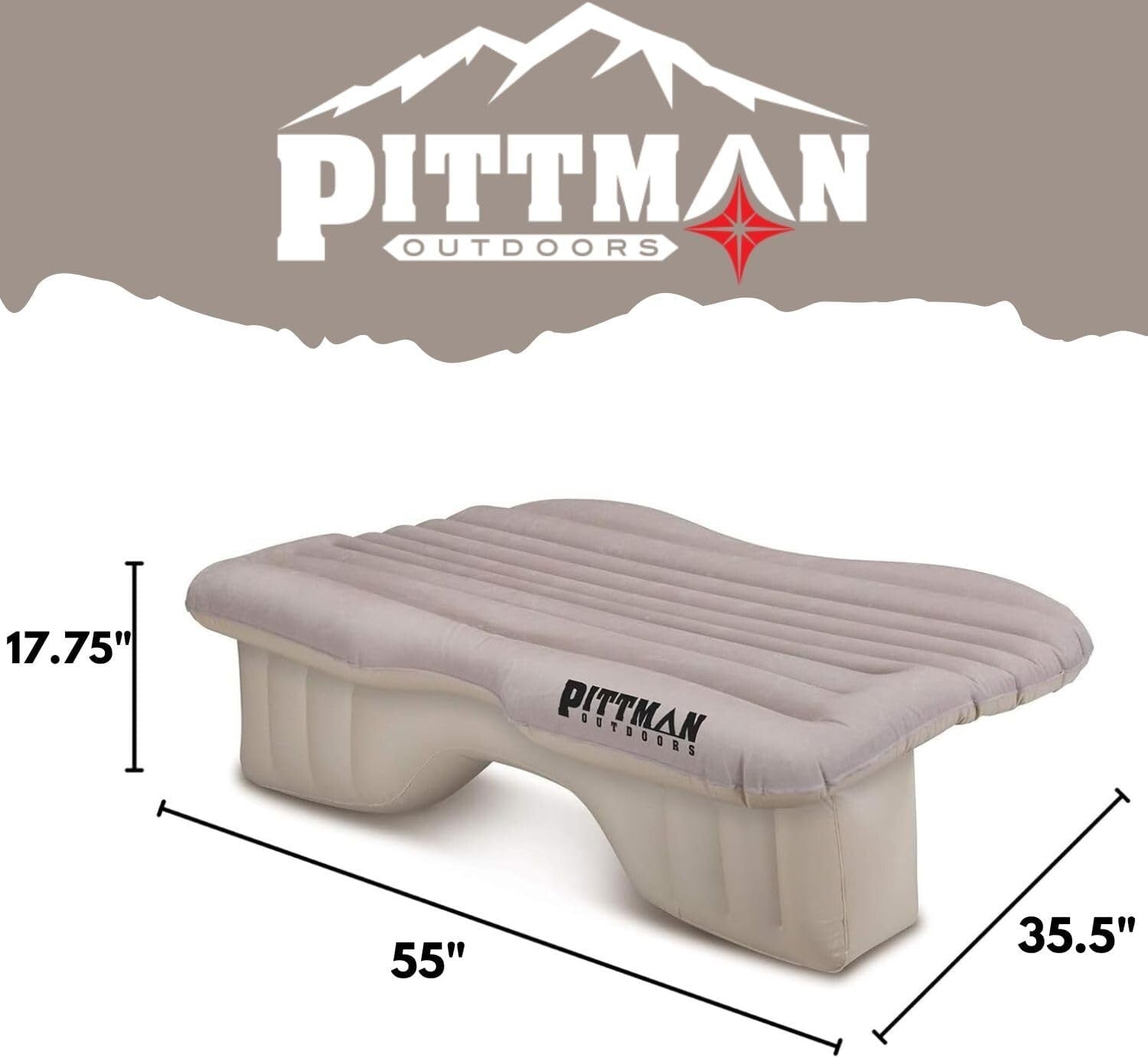 Collapsible Backseat Air Mattress - 300 lb Capacity with Quick Inflation Pump