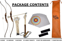 Load image into Gallery viewer, 33-Piece Wooden Bow and Arrow Set - Ideal Beginner Archery for Kids &amp; Teens