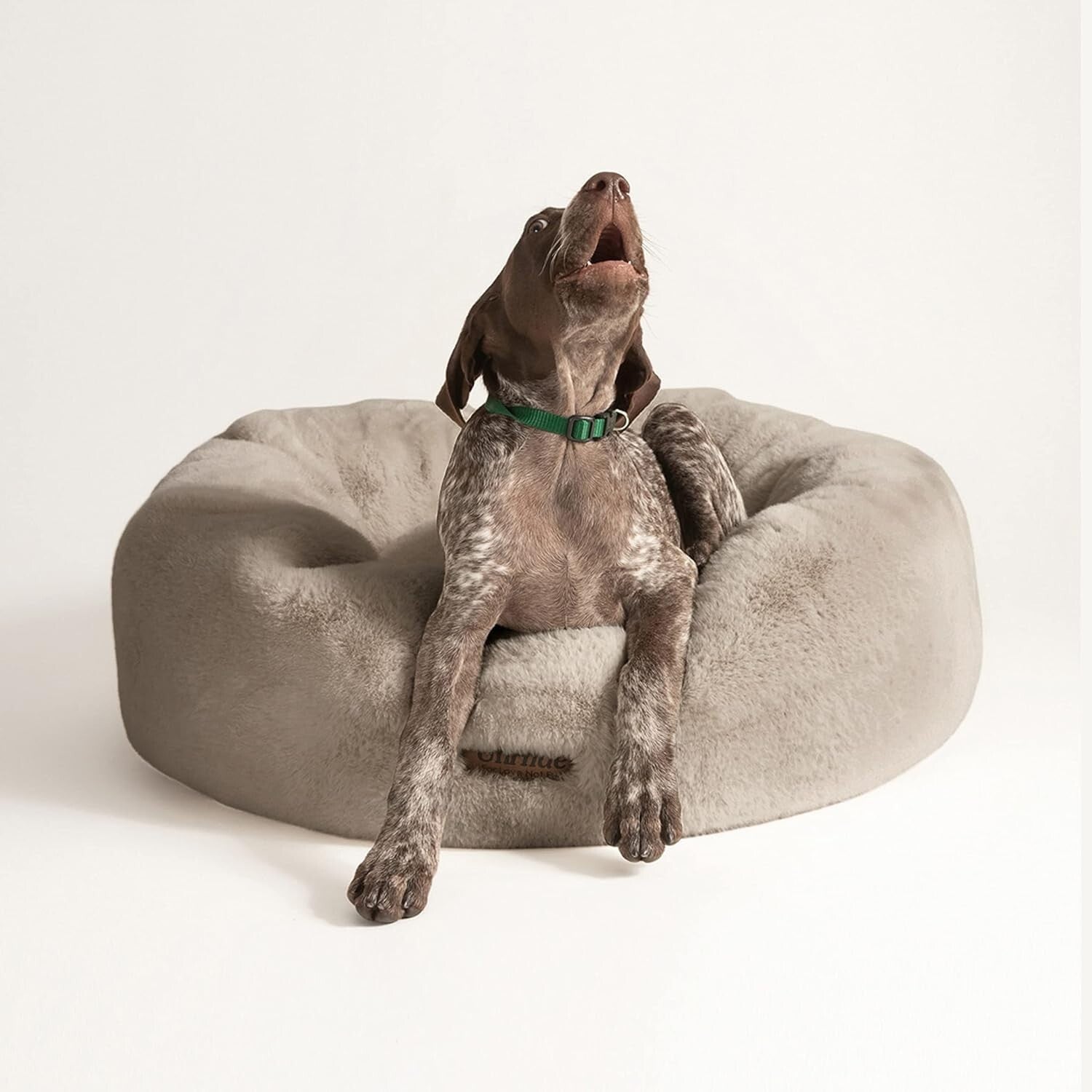 Medium Orthopedic Dog Bed - Extra Soft Faux Fur - Machine Washable Taupe Ducky