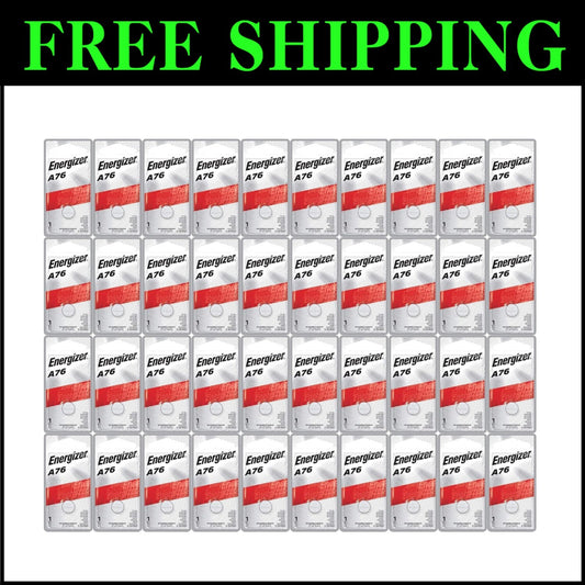 40-Pack LR44 A76 Alkaline Button Cell Batteries - Reliable Power for Watches