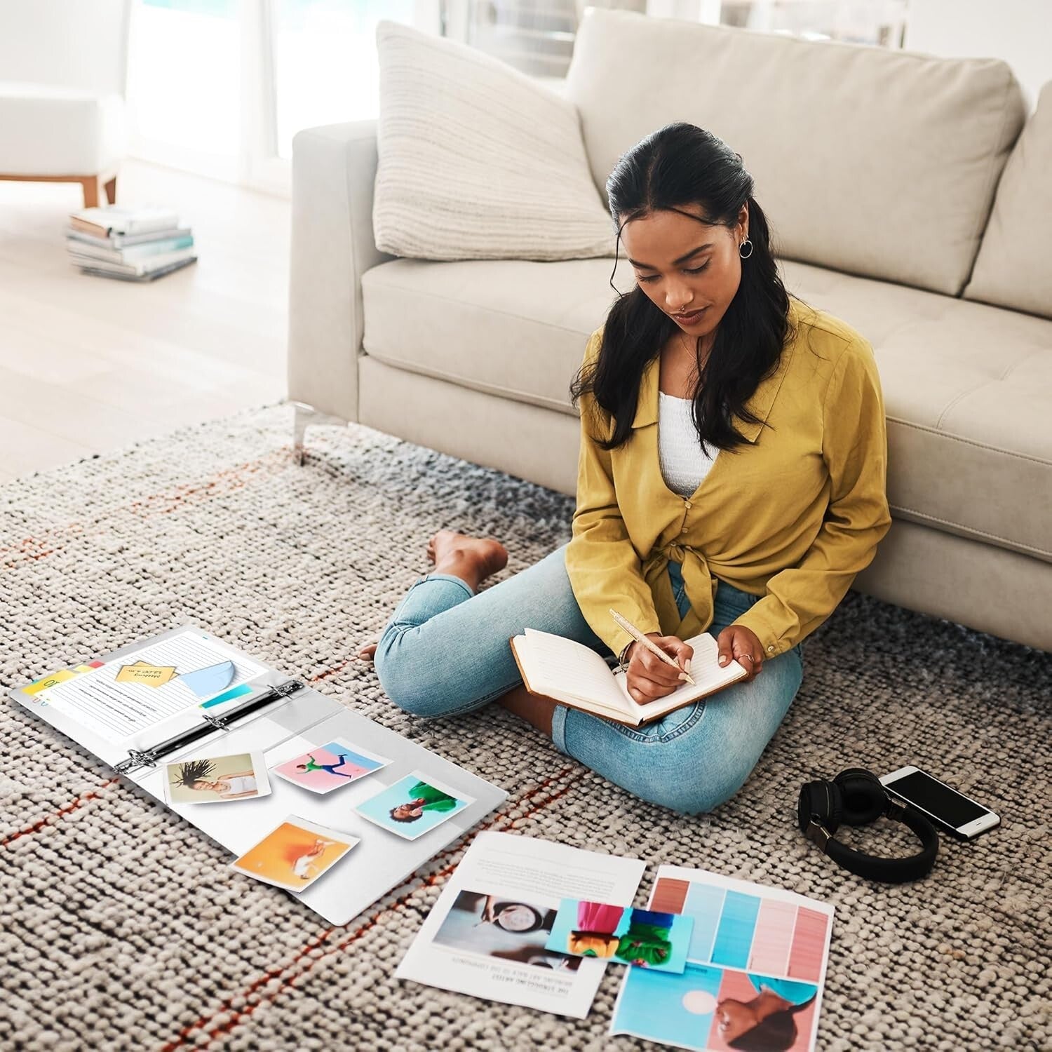 12-Pack 1-Inch 3 Ring Binders with Clear Pockets - Ideal for Home/Office Use