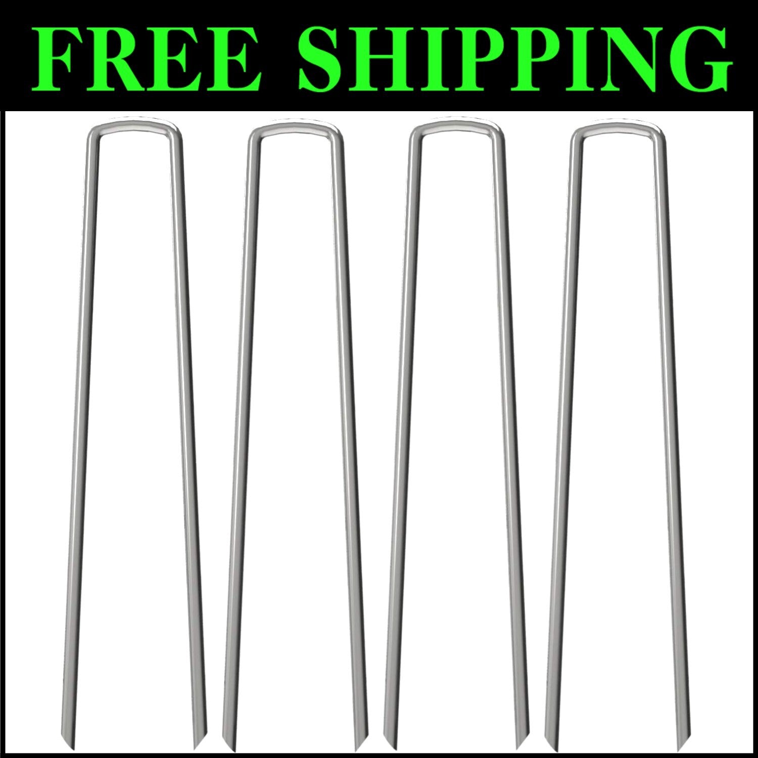 200 Pack Heavy Duty 12" Galvanized Garden Stakes - Rust Resistant Landscape Pins