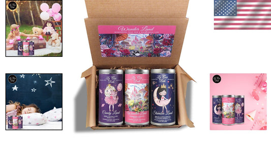 Adorable Kids Tea Set - 3 Delicious Decaf Herbal Teas for Parties & Celebrations
