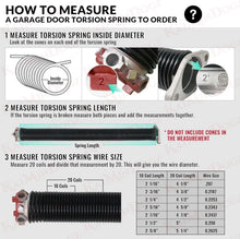 Load image into Gallery viewer, Durable 2" Garage Door Torsion Springs Set - 16,000 Cycles with Installation Kit