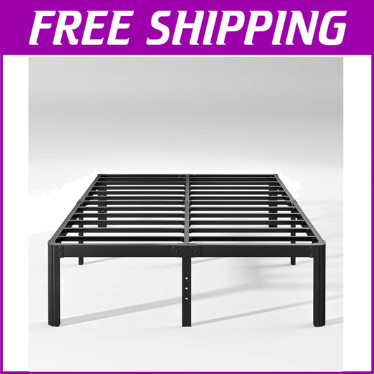 Full Size Black Metal Platform Bed Frame with Ample Storage and Stylish Finish