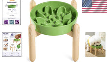 Load image into Gallery viewer, Elevated Ceramic Dog Bowls - Non-Slip Clover Green Dishes for Healthy Feeding