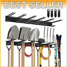 Load image into Gallery viewer, Space-Saving 48-Inch Garden Tool Rack with Heavy Duty Hooks - Durable Design
