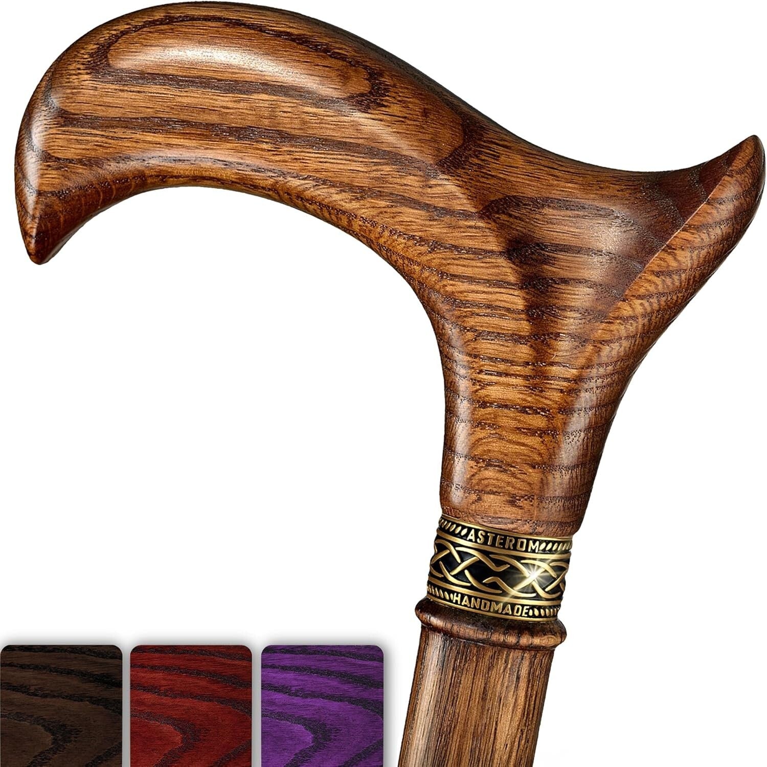 Fashionable 33-Inch Wooden Cane - Handmade Ergonomic Design for Every Lifestyle