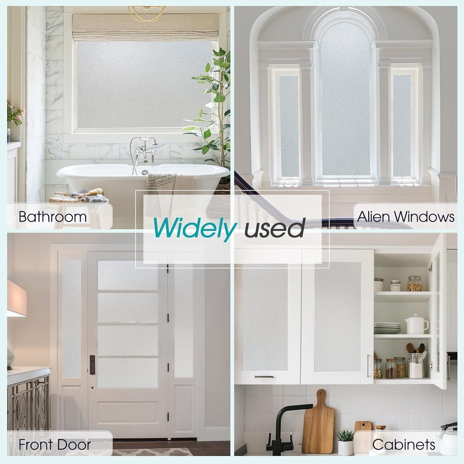 Frosted Glass Window Privacy Film - UV Blocking & Heat Control 45.2 x 314.9 Inch