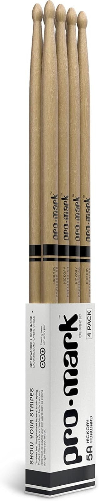 Buy 3 Pairs Get 1 Free: Classic Hickory 5A Drumsticks Set for All Drummers