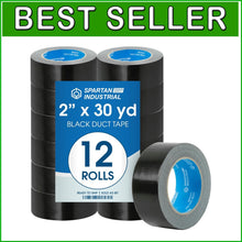 Load image into Gallery viewer, Versatile 2" x 30 Yd Black Duct Tape, 12 Rolls - Heavy Duty &amp; Weather-Resistant