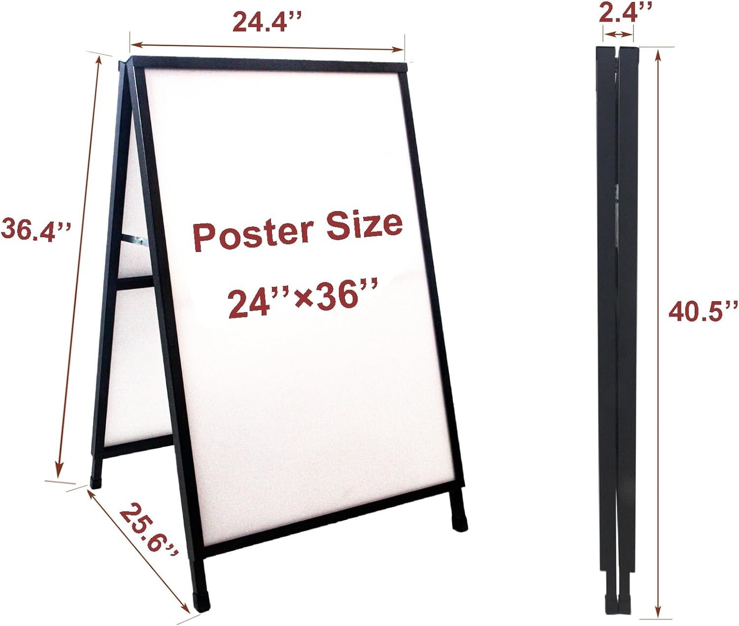 Durable Black A Frame Sandwich Board with Anti-Glare Covers for Outdoor Business