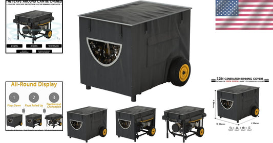 Double Layer Extra Heavy-Duty Generator Cover - 32"x24" Waterproof Protection