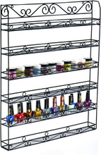 Load image into Gallery viewer, Polished Black 6-Tier Nail Polish Organizer for Up to 132 Bottles, Easy Install