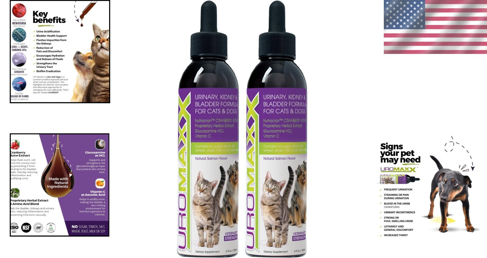 Powerful Bladder & Kidney Support for Dogs and Cats - 2 Bottles, 6 oz Each