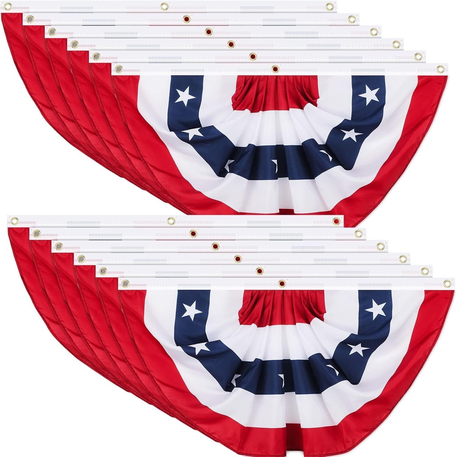 Celebrate with 12 Foldable American Flag Banners - 3x6 Feet for Patriotic Events