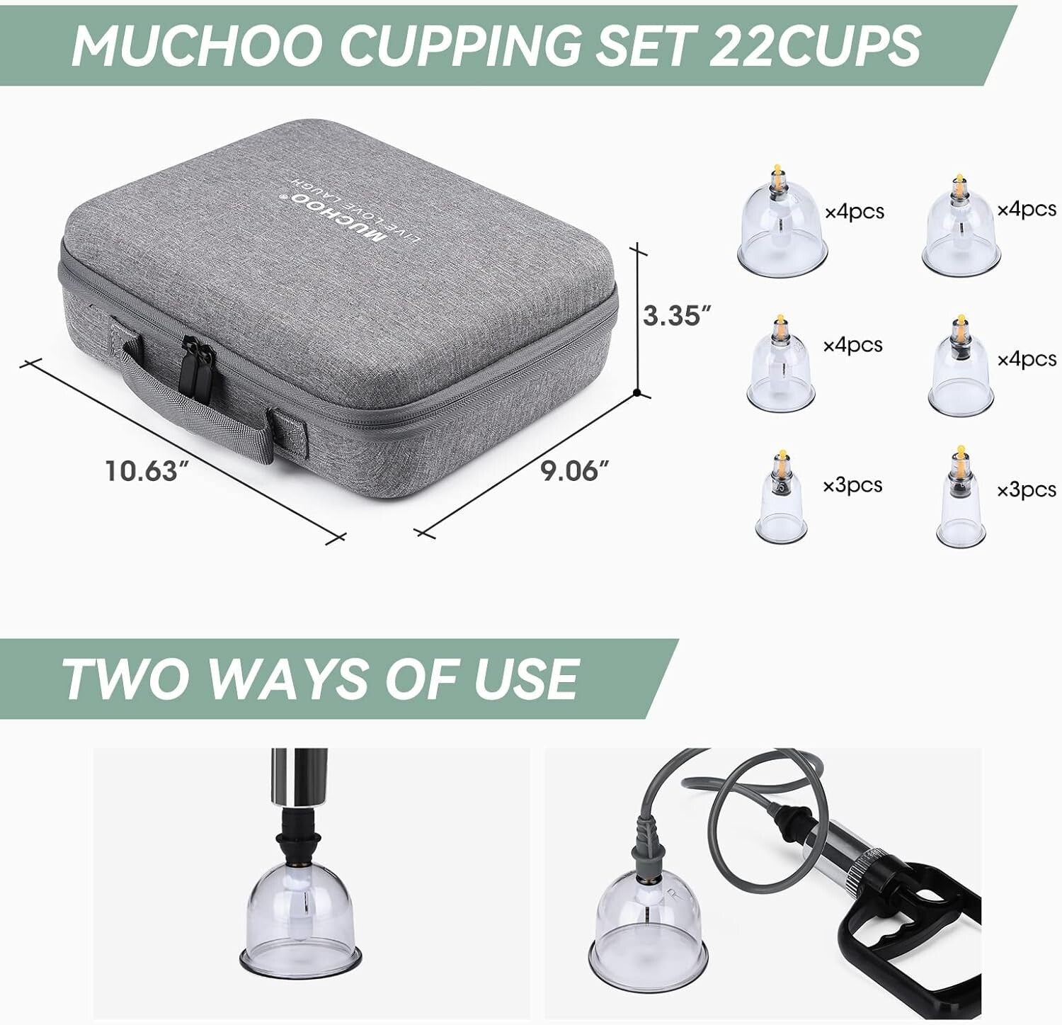Portable Suction Cupping Set with 22 Cups - Achieve Deep Tissue Relaxation