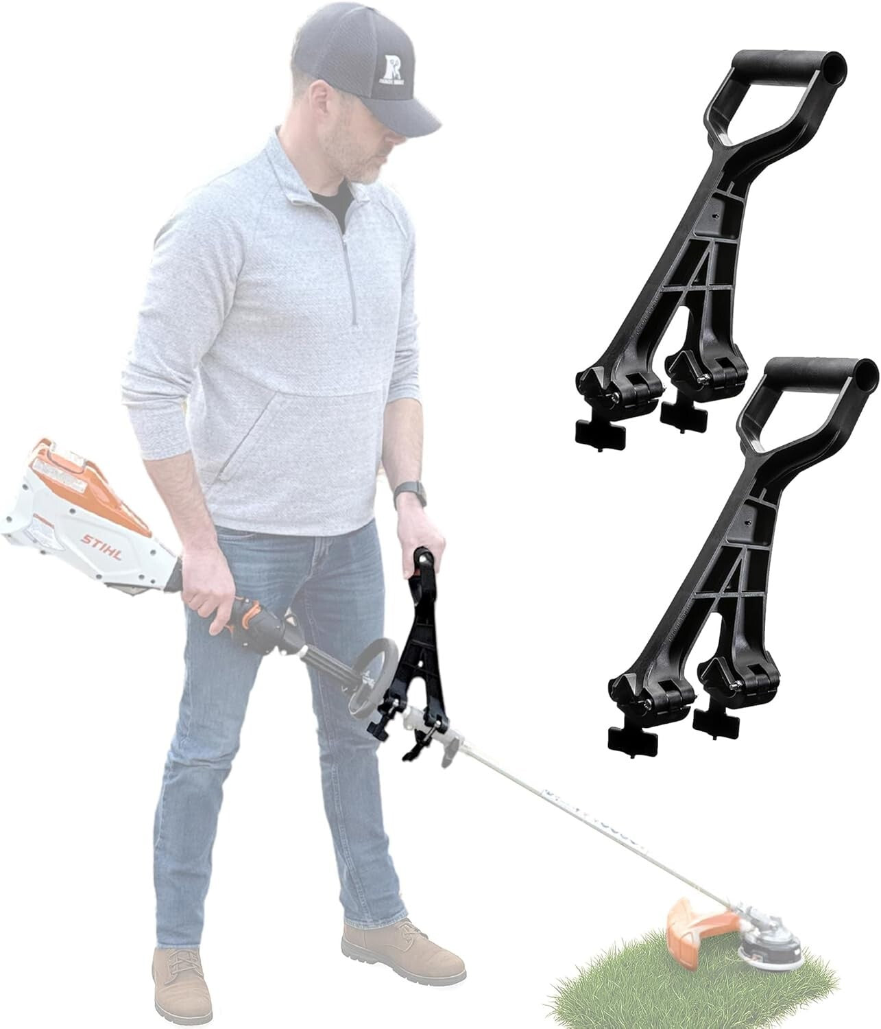 Heavy-Duty Ergonomic Handle Attachments for Gardening - Made in the USA, 2-Pack