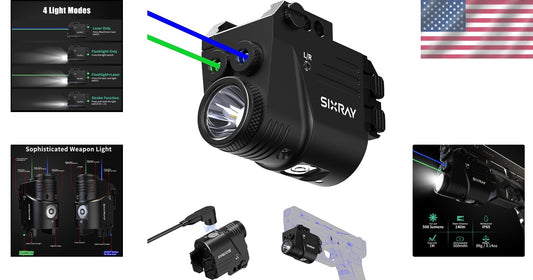 Versatile Picatinny Mount Laser Combo: 500 Lumen Brightness & Easy Setup