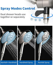 Load image into Gallery viewer, 2.5 GPM Dual Shower Head with Handheld Spray &amp; 60" Rotatable Hose - Nickel