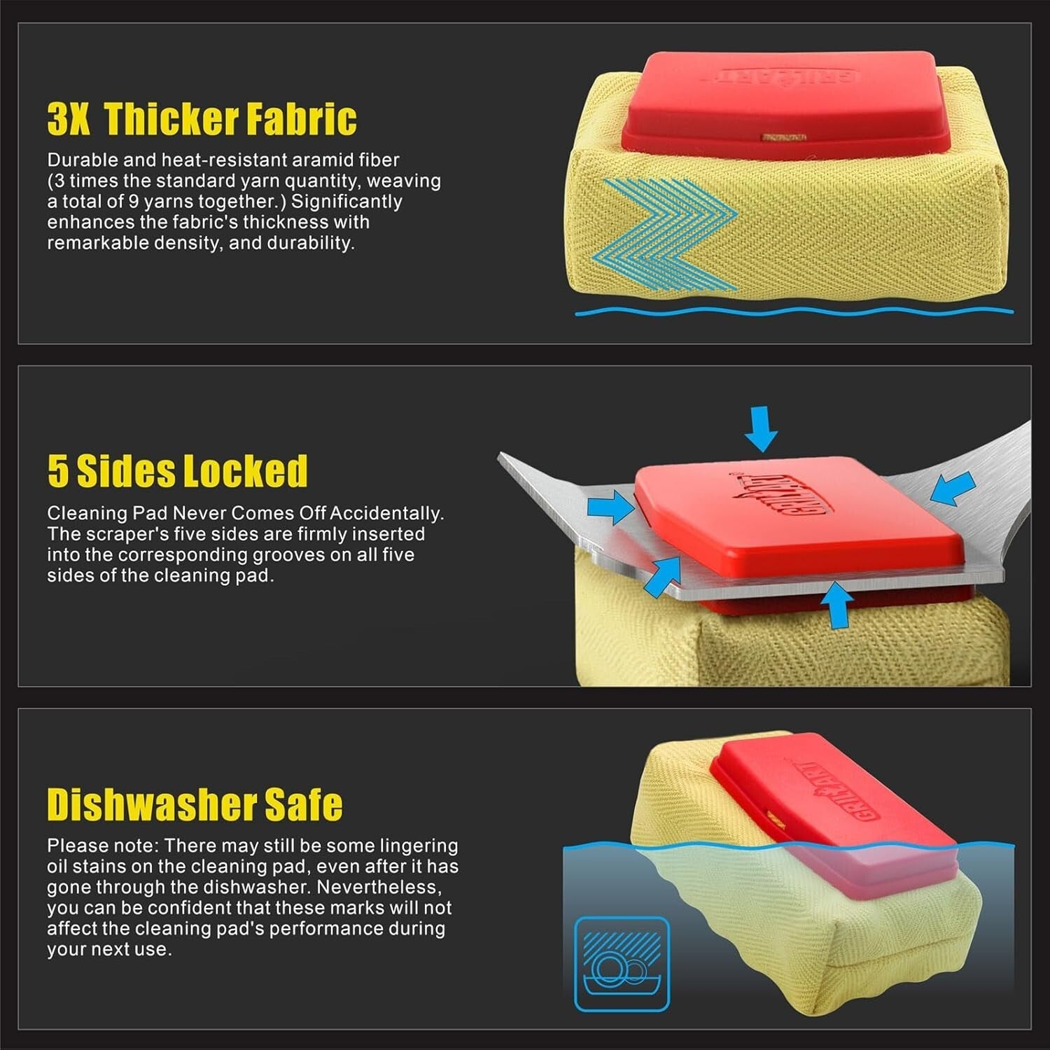 Durable Stainless Steel Bristle-Free Grill Brush & Scraper with Extension Handle