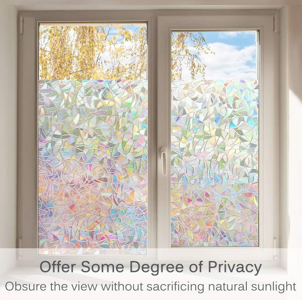 3D Rainbow Window Film – Heat Control | Easy Install & Semi-Private Cling Film