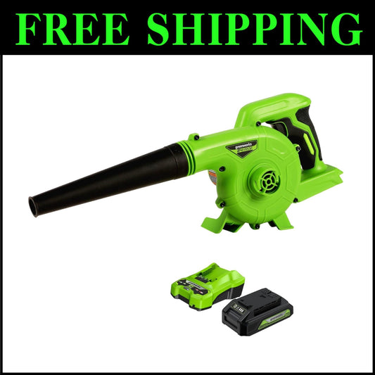 Efficient 24V Leaf Blower with Tool-less Transition & Comfort Grip Handle