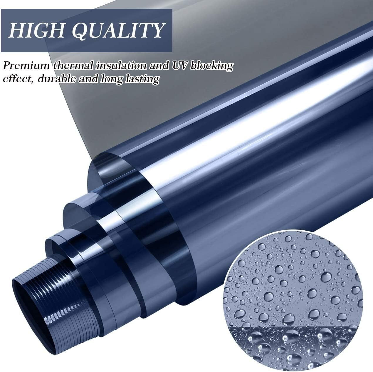 Daytime Privacy and Sun Blocking Window Tint - Reflective Film, 35.4'' x 393.7''