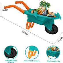 Load image into Gallery viewer, Eco-Friendly Kids Gardening Set: 16 Tools and Wheelbarrow for Outdoor Play