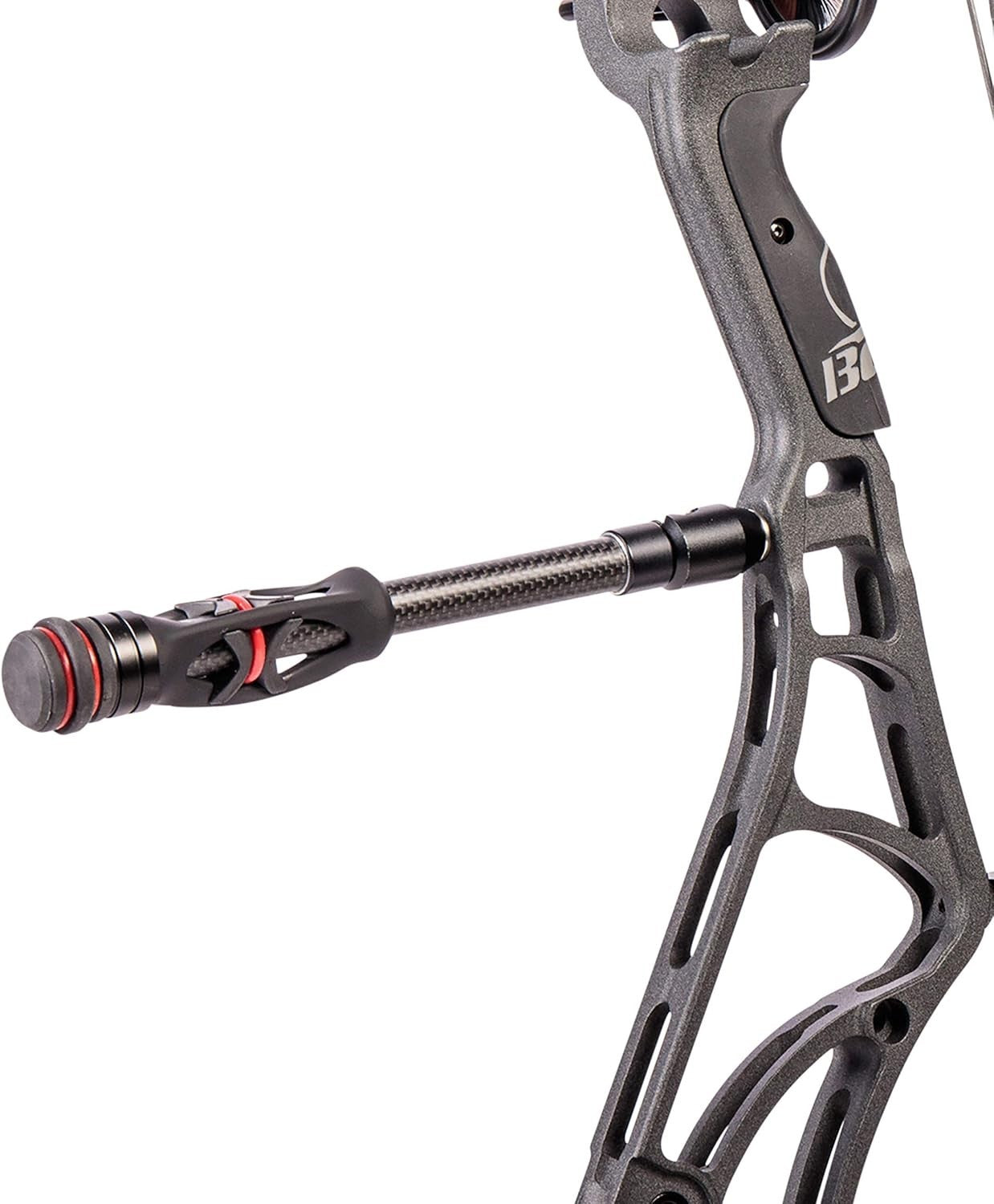 Durable 8-Inch Bow Stabilizer with Adjustable Weights & Personalization Rings