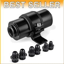 Load image into Gallery viewer, Universal 10 Micron Fuel Filter with AN Adapters &amp; Adjustable Bracket Clamp