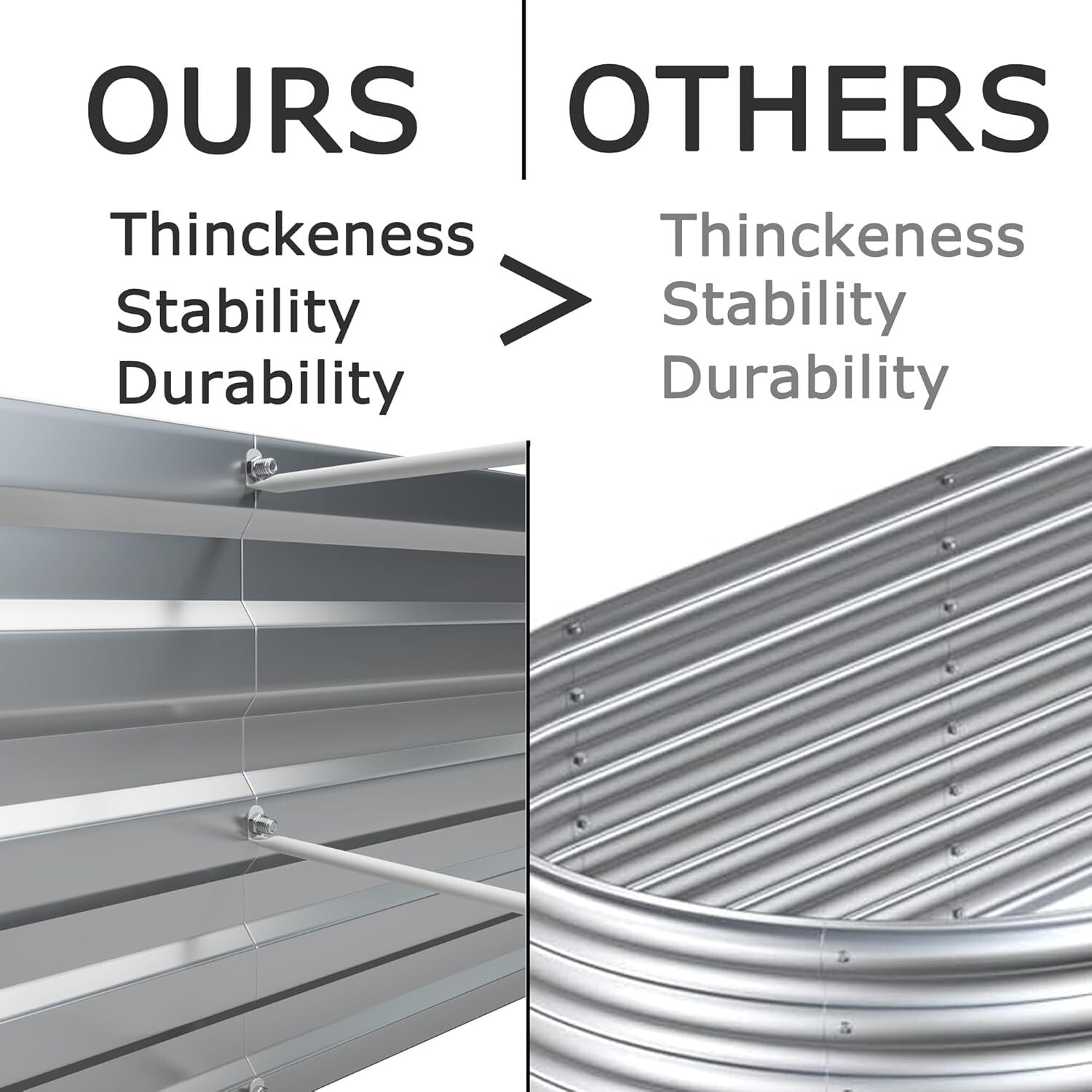 2-Pack 8x4x1ft Galvanized Metal Raised Garden Beds with Easy Assembly & Drainage